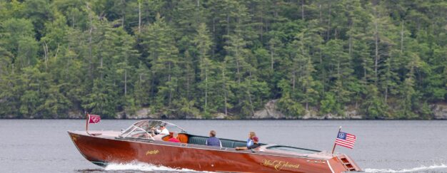 Miss Erlowest, The Erlowest's vintage wooden Hacker-Craft boat sails across Lake George