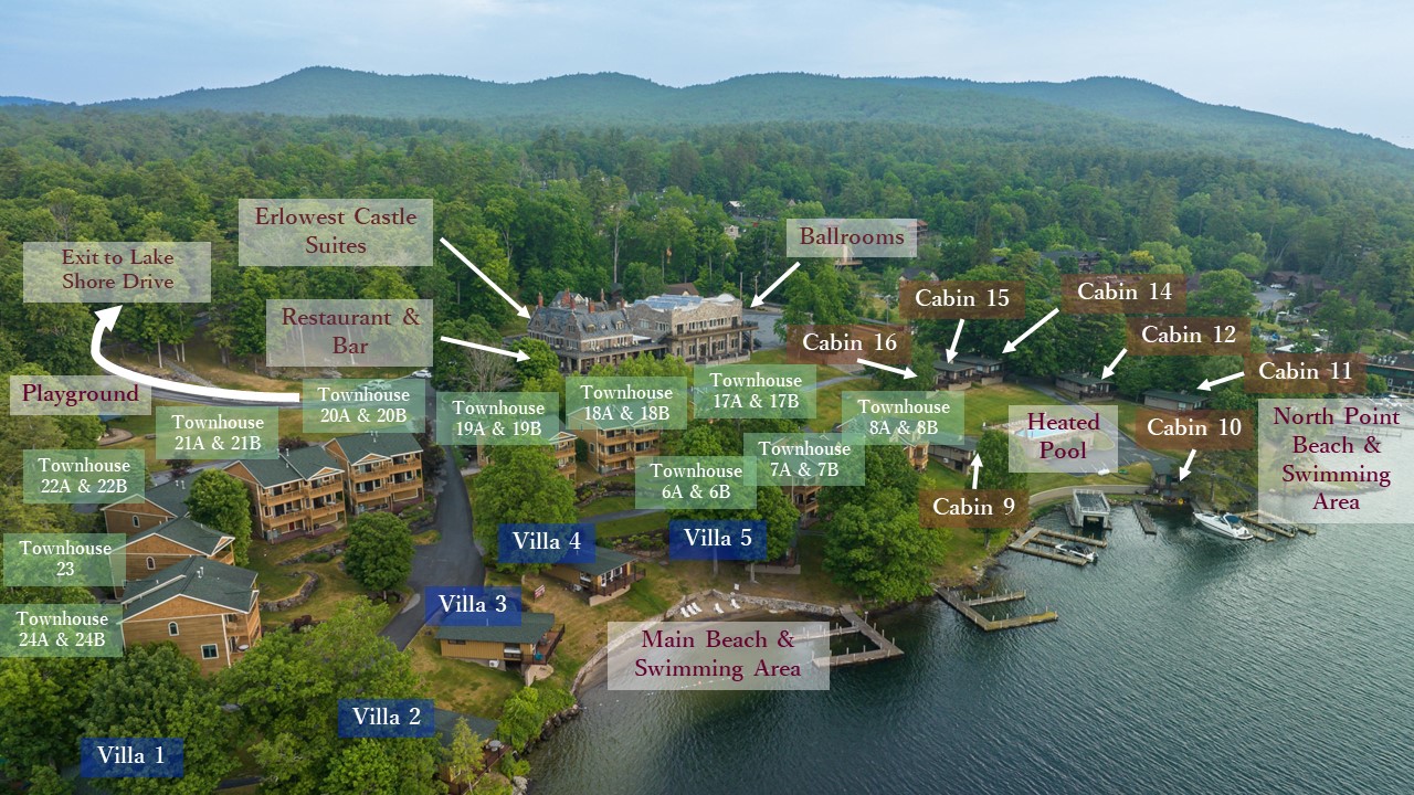 A map showing the location of a resort in the mountains.